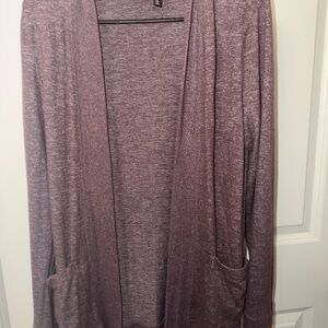 Women's Purple Open-Front Sweater